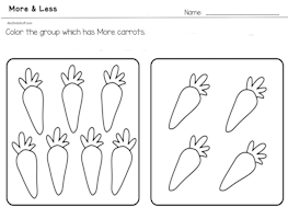 CarrotsMore Less Worrksheet