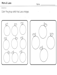 Oranges More & Less Worksheet