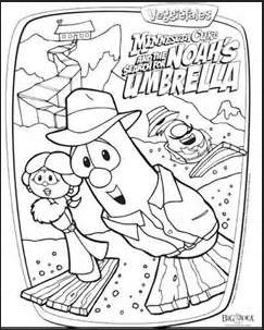 Veggie Tale Minnesota Cuke & The Search For Noah's Umbrella color page