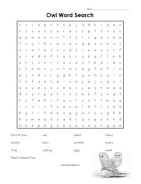 Owl Word Search