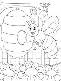 Bee Coloring Page