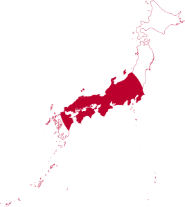 Japan flag map