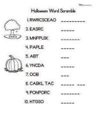 Halloween Word Scramble