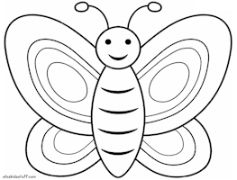 Cute Butterfly Coloring Page