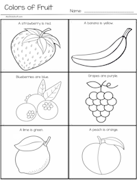 Colors of Fruit worksheet