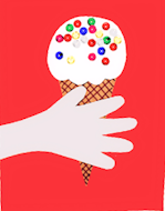 Handprint Held Ice Cream Cone Art